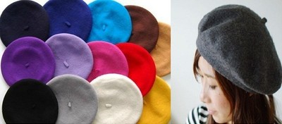 Vintage-Unisex-Men-Women-Wool-Warm-Beret-Beanie-Hat-Cap-French-Style-Colorful