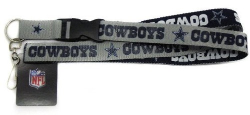 Cowboys-Two-Tone-Licensed-NFL-Keychain-ID-Holder-Detachable-Lanyard-New