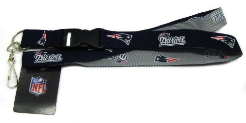 Patriots-2-Tone-Licensed-NFL-Keychain-ID-Holde-Detachable-Lanyard-Brand-New