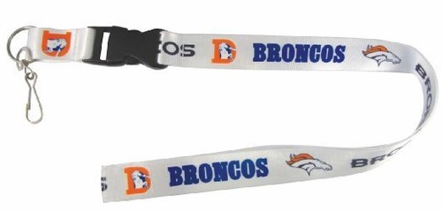 Denver-Broncos-Retro-White-Licensed-Keychain-ID-Holder-Lanyard-Brand-New