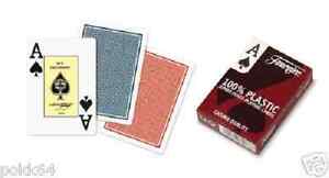 2 Satz 52 Karten Poker Fournier 2800 100% Kunststoff Blau und Rot Jumbo 51786 