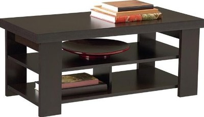 Espresso Coffee Table Wood Contemporary Living Room ...