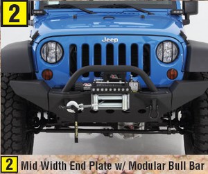 Smittybilt XRC Mod Front Bumper w Full End Plates with Bull Bar Jeep JK ...