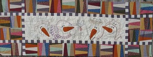 table patterns Quilt Pattern machine Snowman Table   applique runner Hand ' Christmas eBay  Runner Embroidery