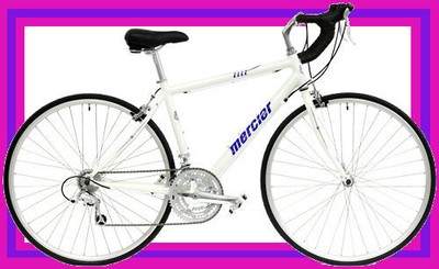 NEW MERCIER ELLE 46CM WHITE ALUMINUM ROAD RACING BIKE WOMENS 24 SPEED