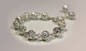 ... Beautiful Sterling Silver bracelet - balls {shipping from Melbourne