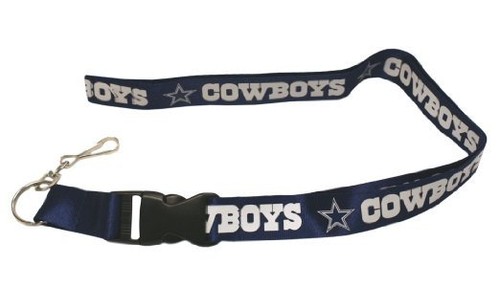 Cowboys-Silver-Licensed-NFL-Keychain-ID-Holder-Detachable-Lanyard-Brand-New