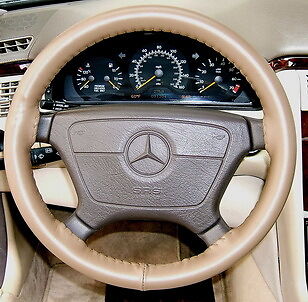 OAK-Leather-Steering-Wheel-Cover-1998-2009-Mercedes-Wheelskins-Size-C