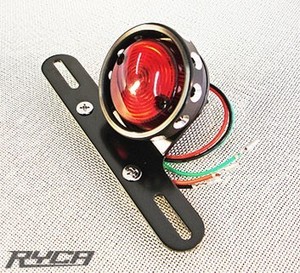 Vintage Drilled Motorcycle Tail Light Black Cafe Racer ...