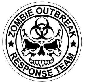 Zombie Outbreak Response Team 2pcs12x12 Door CutOut Vinyl Decals