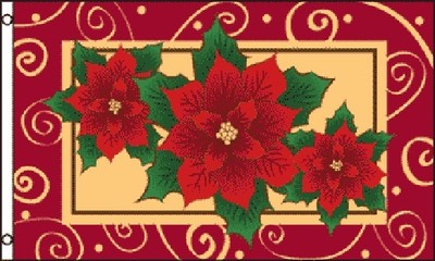 Poinsettias Flag Christmas Banner Holiday Decoration New ...