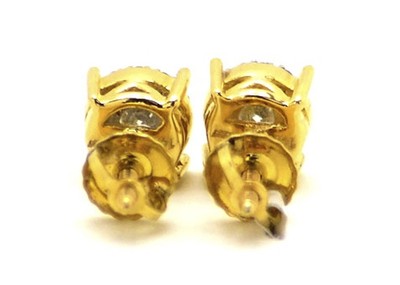 Pre-owned Jewelry Unlimited Mens Ladies 14k Yellow Gold Round Cut 7mm Solitaire Diamond Stud Earrings .75ct In G-h