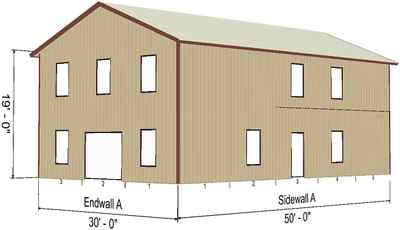Steel Metal 2 Floor Home Shell Kit 2400 Sq Ft Barn Shed Prefab