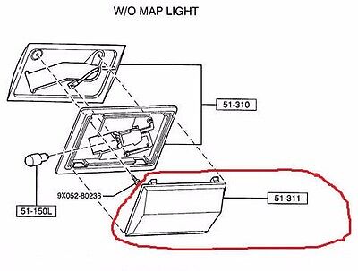 Mazda B-Series New OEM Interior Dome Light Lens Cover w/o Map Light ZZM0-51-311
