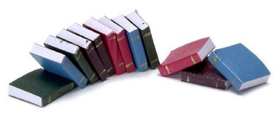 Dollhouse Miniature Set Of 12 Blank Pages Colorful Books
