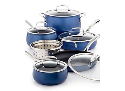 UPC 608356751388 product image for Belgique 11-pc. Nonstick Aluminum Cookware Set In Blue | upcitemdb.com