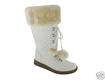 Winter White Shoes on New  Womens Jellypop Winter Fur White Snow Boots 6 5 7 5 8 10 Pom Poms