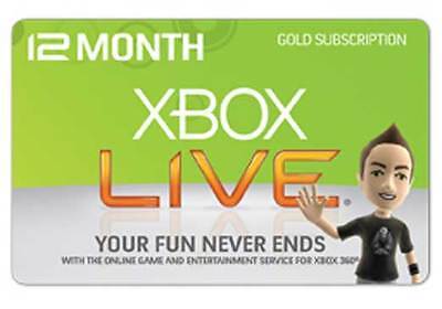 XBOX LIVE 12 MONTH GOLD MEMBERSHIP XBOX 360 / XBOX ONE FAST DISPATCH / UK SELLER