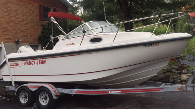 158 HRS 1997 BOSTON WHALER 21 CONQUEST OFFSHORE SPORT FISHING CUDDY CABIN BOAT