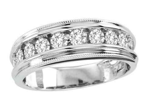Mens White Gold Diamond Wedding Ring  eBay
