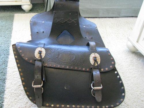 Used Motorcycle Leather Saddle Bags | eBay