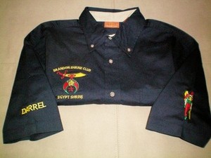 shriner shirt embroidered masonic mason silent messenger monogram sleeves chest left right shirts