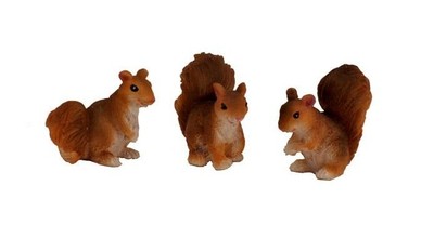 Squirrel set of 3 assorted Dollhouse Miniature ...