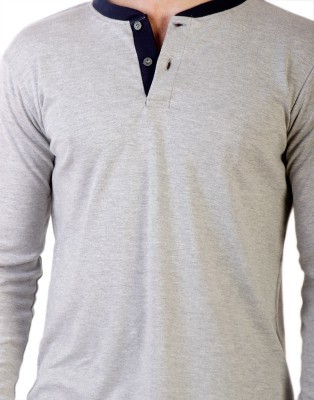 Branded-Imported-100-Genuine-Cotton-Henley-Neck-Collar-Men-039-s-T-shirt-Tshirt