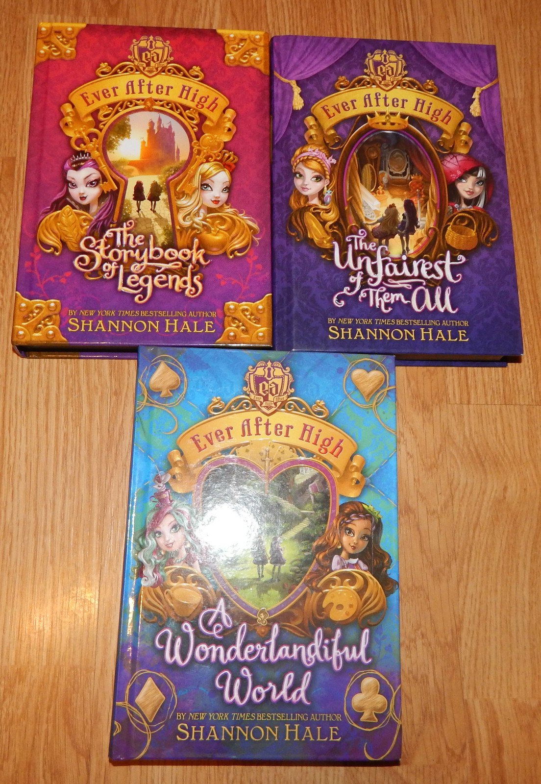 Ever after high shannon hale legends,unfairest, wonderlandiful world 3 books