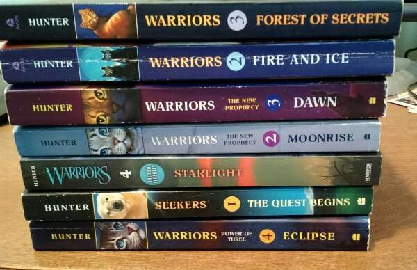 7 bks erin hunter warriors 2 3  new prophecy 2 3 4  power of three 4  seekers 1