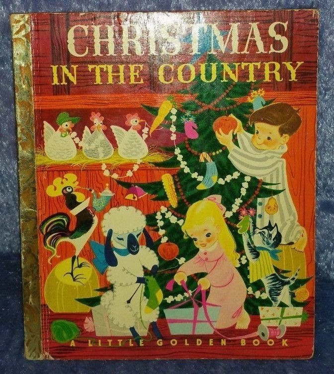 1950 christmas in the country childrens vintage little golden book