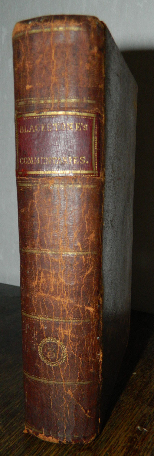 1790 commentaries on the laws of england blackstone 1st worcester american ed.