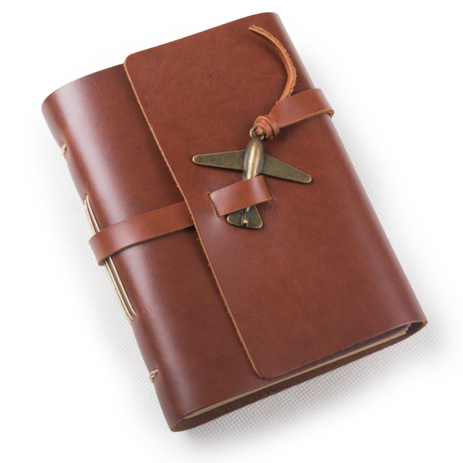 Ancicraft leather journal diary with retro airplane a6 blank paper unique gift