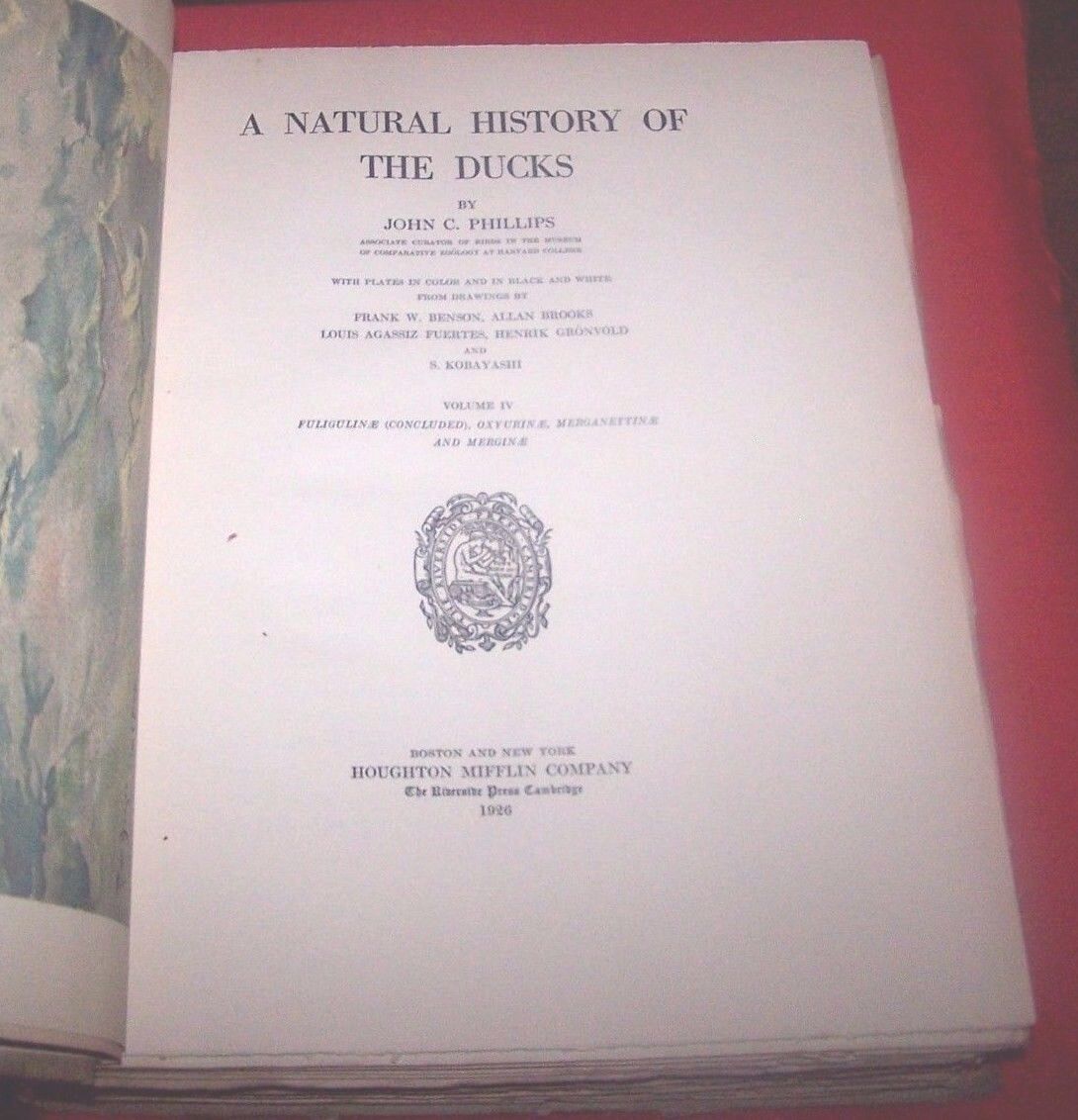 1926  1st edition   natural history of the ducks   j  phillips vol  iv