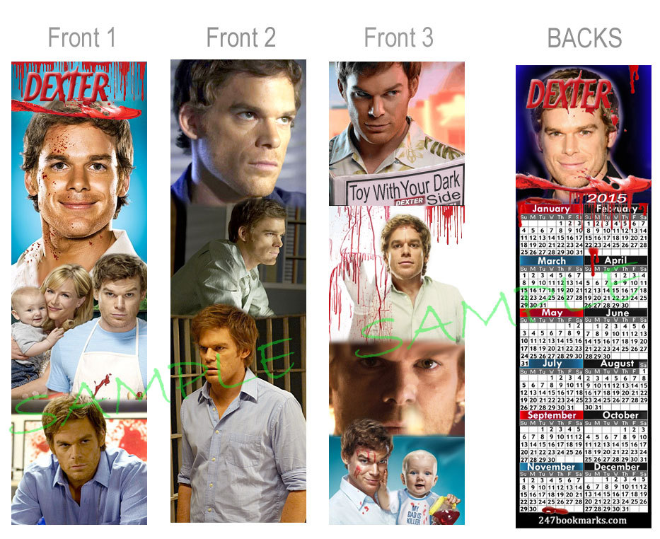 3-dexter morgan 2017 calendar bookmark fan art michael hall nice holiday card