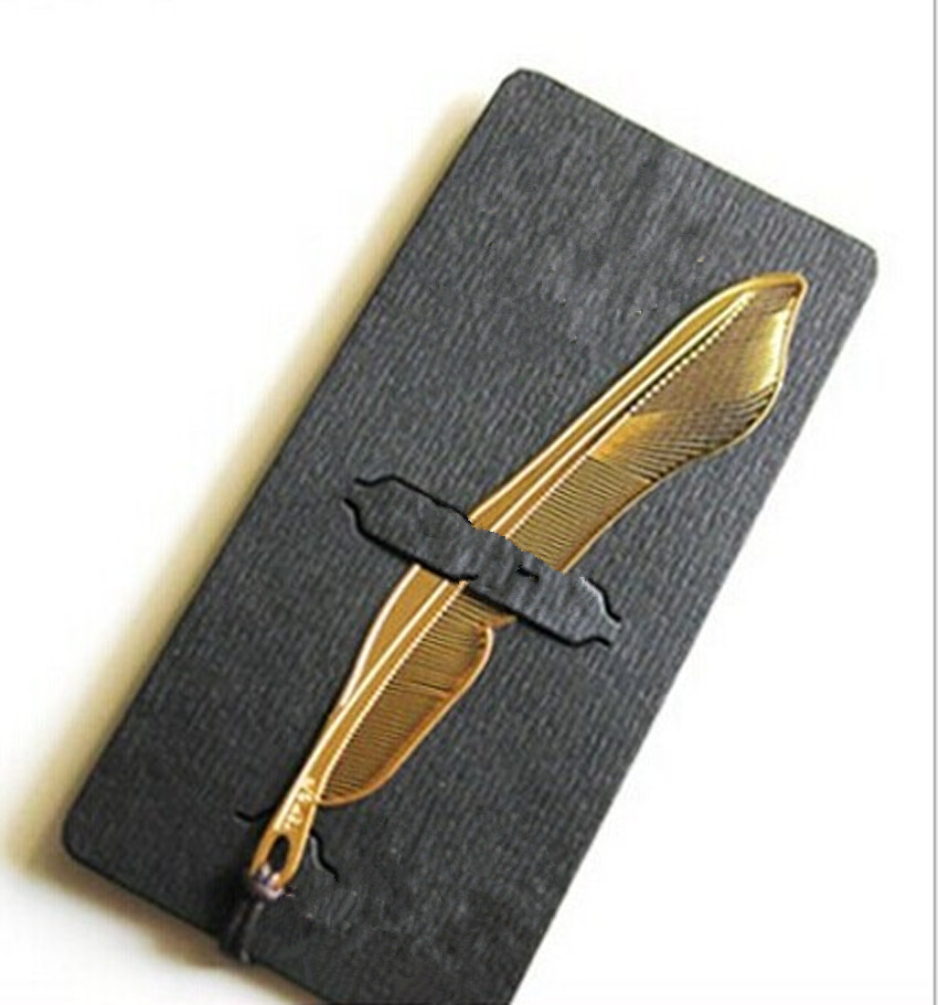 1pcs exquisite golden animal feather bookmark fiction magazine office supplies p