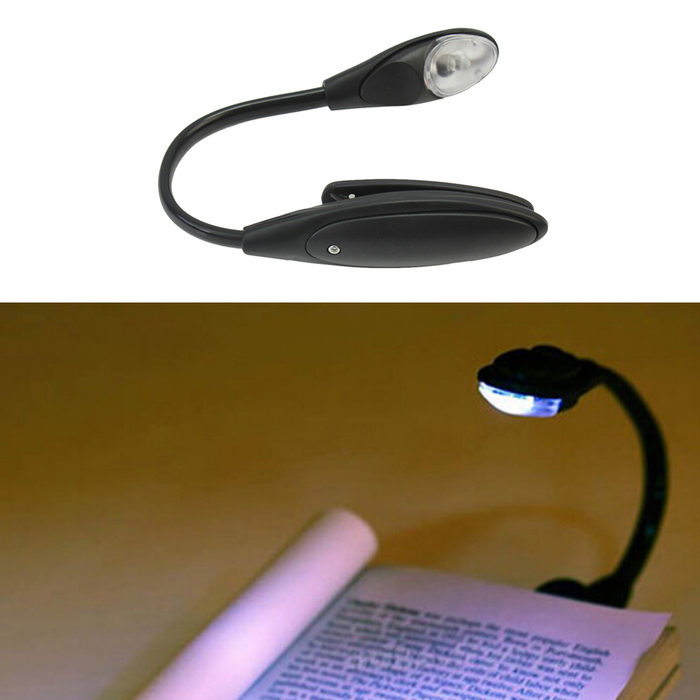 1 pc mini white led clip booklight portable travel book reading light lamp new