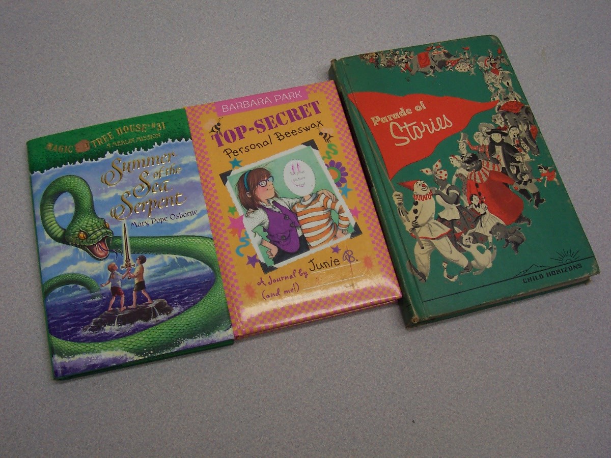 3 assorted childrens books 2 new 1 old parade of stories top secret sea serpent