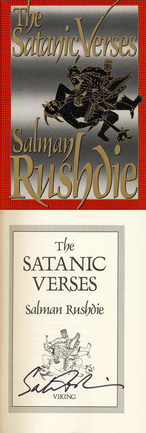 salman rushdie signed autographed the satanic verses hc 1st ed  rare