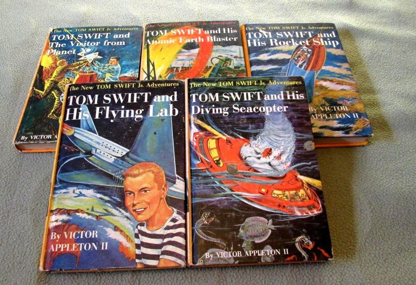 5 vintage the  new tom swift jr scientific adventures series hb book lot