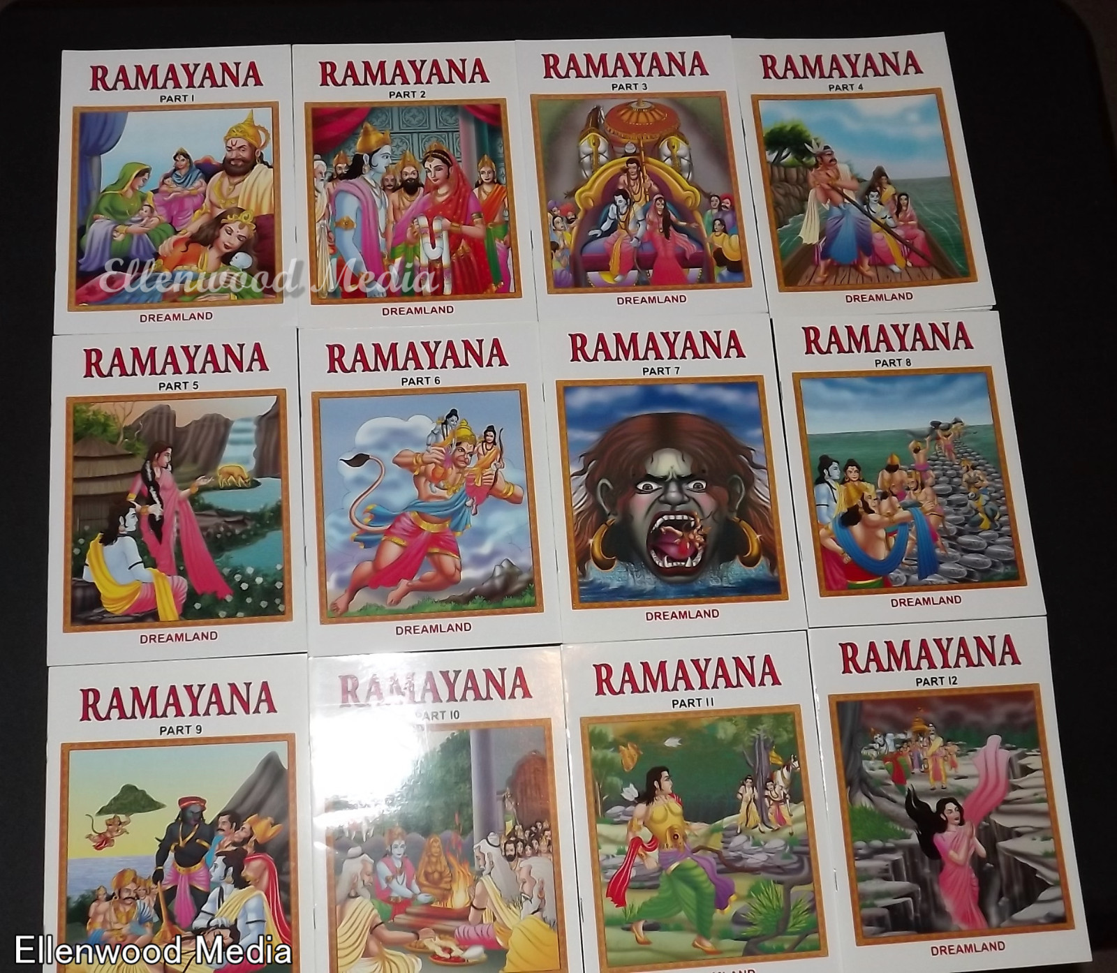 [s-147 lh] lot of 12 ramayana part 1-12 english illustrated dreamland paperback