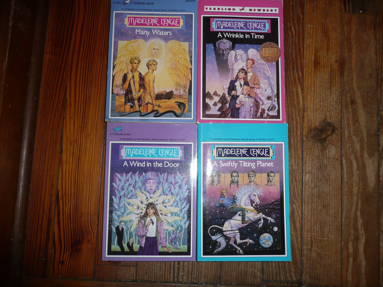 lot of 4 wrinkle in time trilogy books   many waters quartet madeleine l’engle