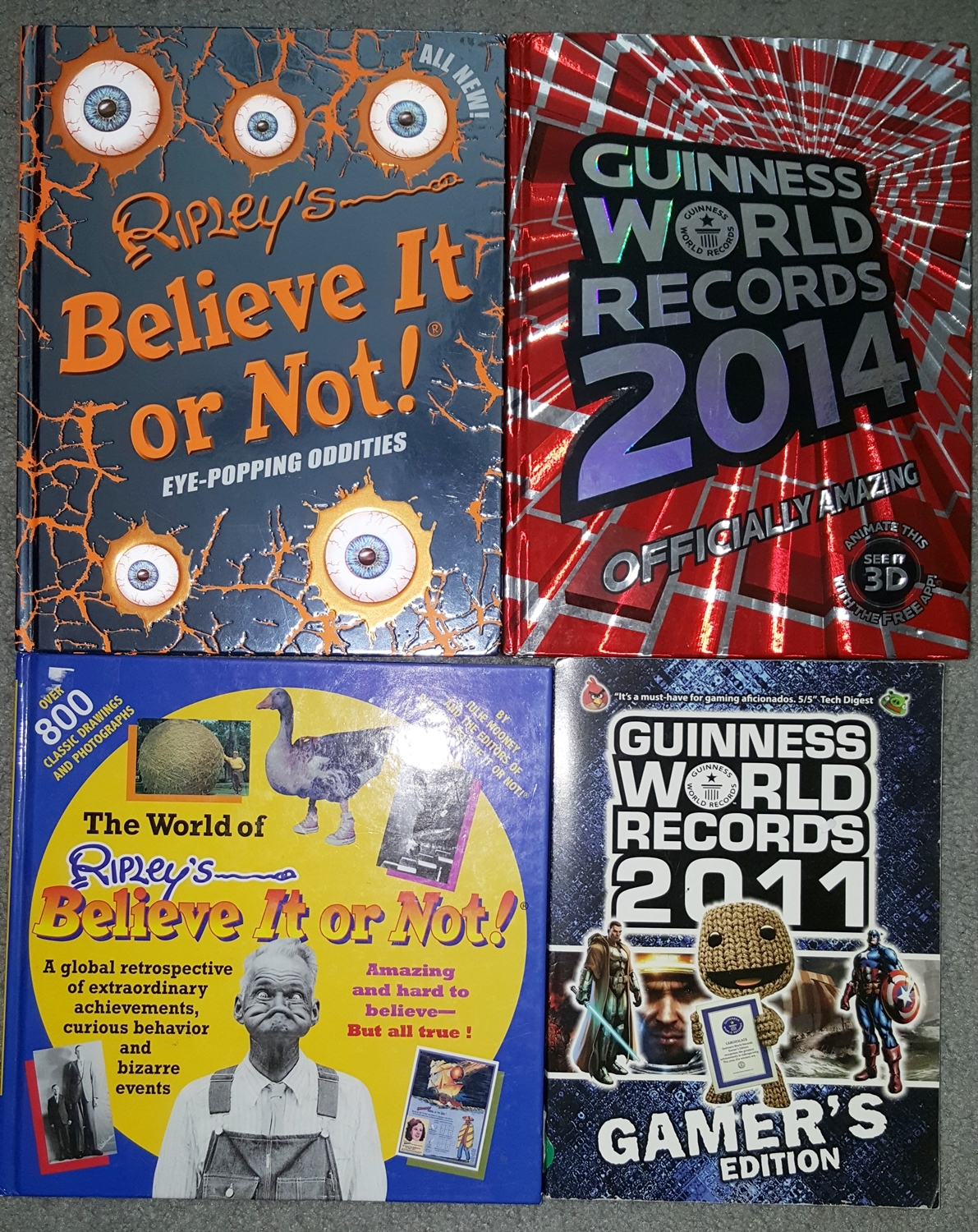 4 hardcover books ripley s believe it or not guinnes book of world records