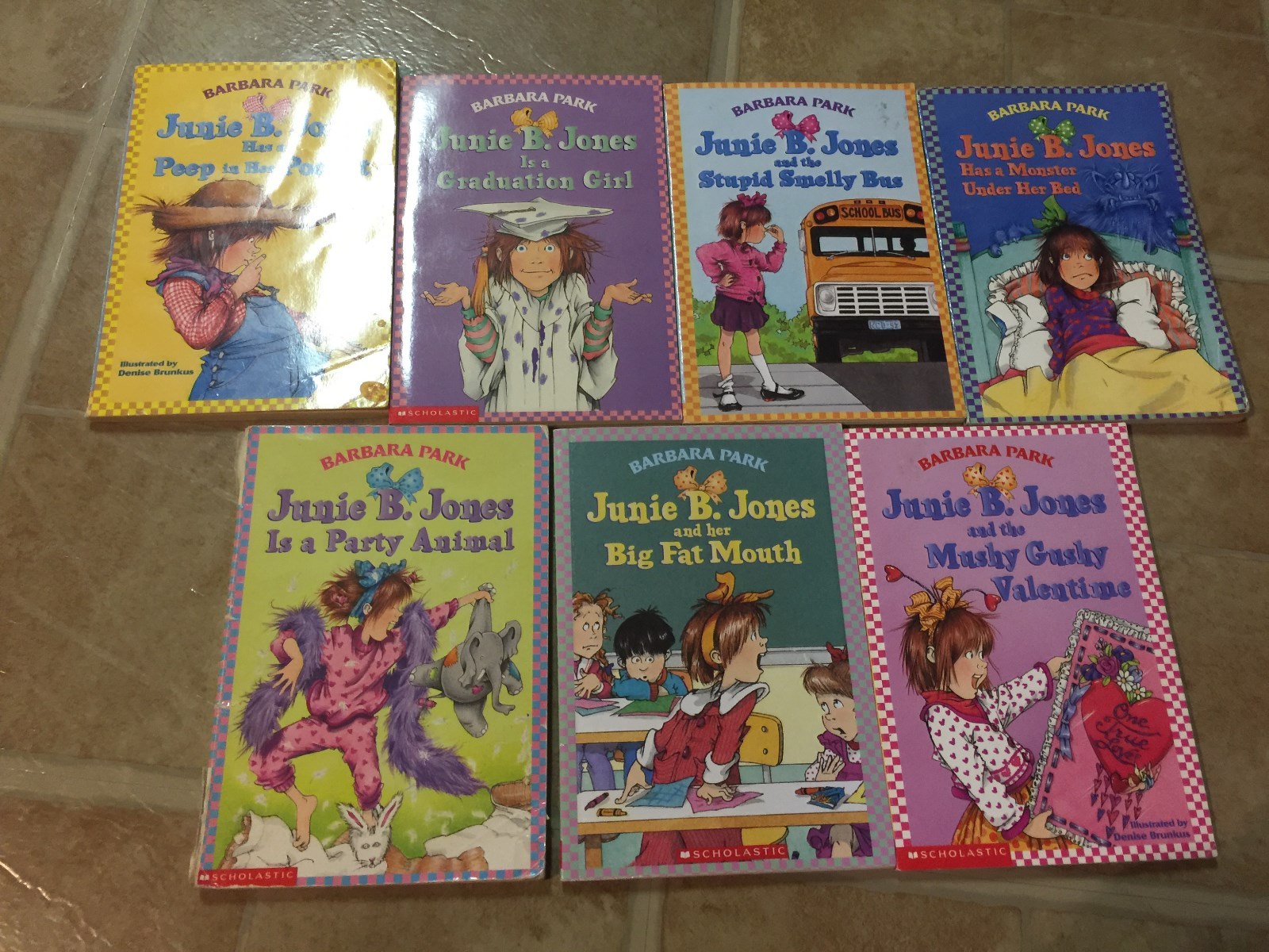 7 books  junie b  jones by barbara park  7 chapter books  ar level 3