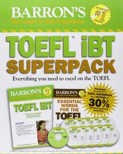 Used (gd) barron's toefl ibt superpack, 2nd edition by pamela sharpe ph.d.