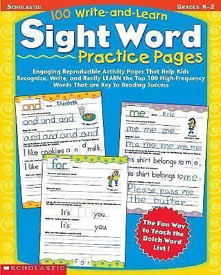 100 write-and-learn sight word practice pages, grades k-2 : engaging...