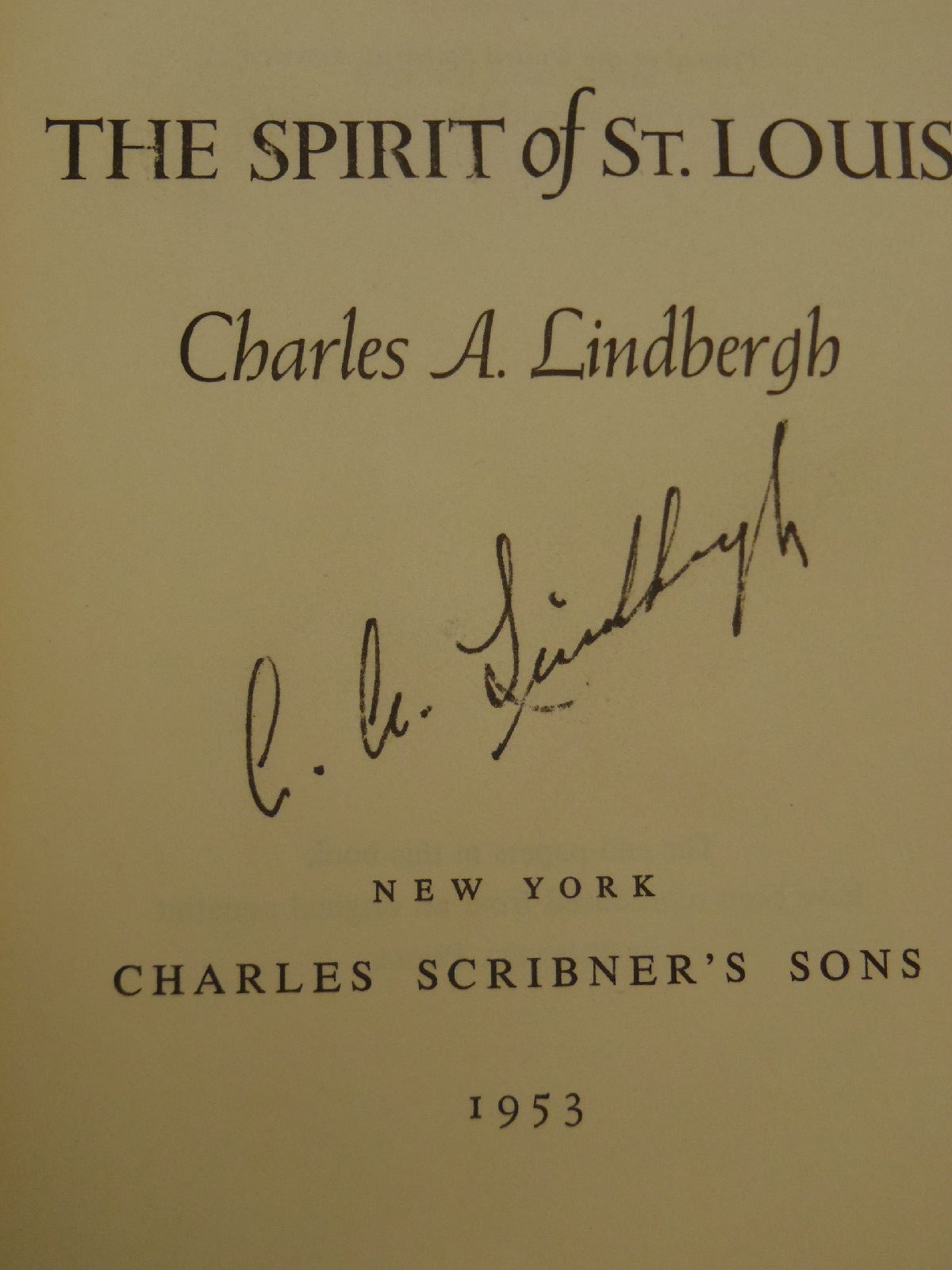 1953 the spirit of st  louis 1st edition in dj signed by charles lindbergh rare!