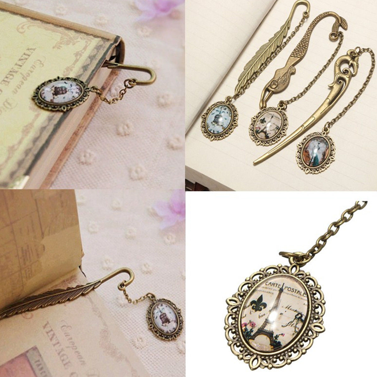 1 pcs vintage antique alloy bronze metal bookmark pendant label signet gift new