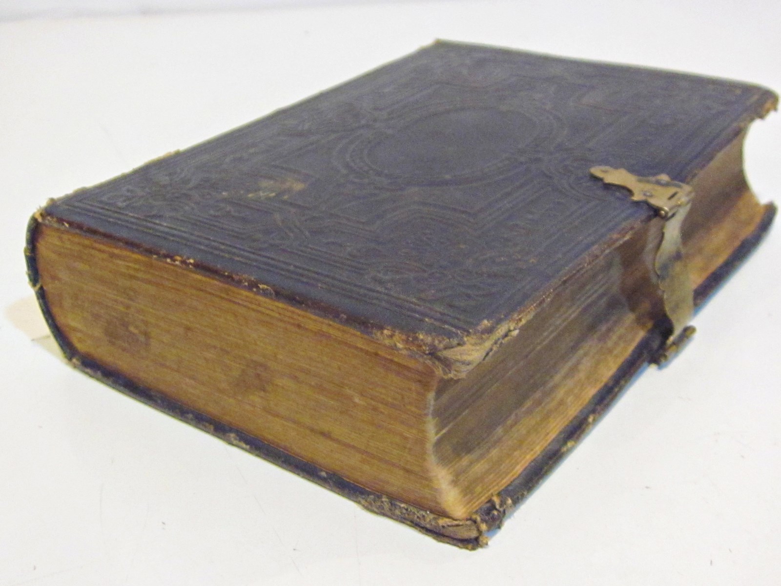 1870 pocket bible translated out of original tongues  leatherbound - brass clasp