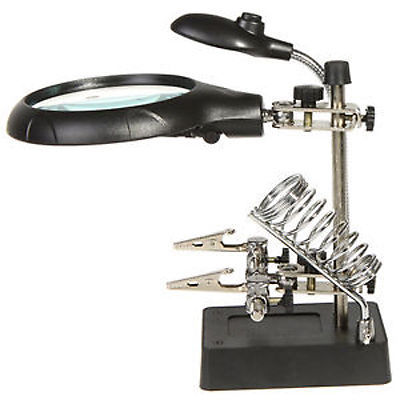 NEW-Helping-Hand-5-LED-Magnifying-Soldering-Iron-Stand-2-5X-7-5X-10X